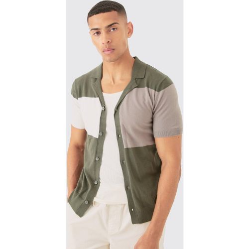 Chemise color block à manches courtes - L - Boohooman - Modalova