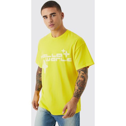 T-shirt oversize délavé à imprimé Worldwide - Boohooman - Modalova