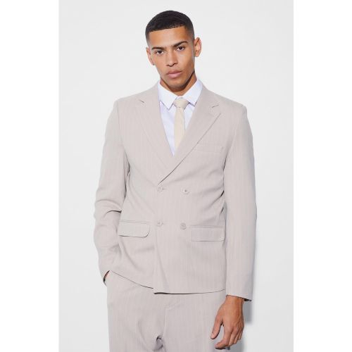 Blazer croisé à rayures fines - 38 - Boohooman - Modalova