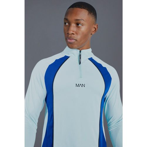 Top de sport zippé color block - MAN Active homme - L - Boohooman - Modalova