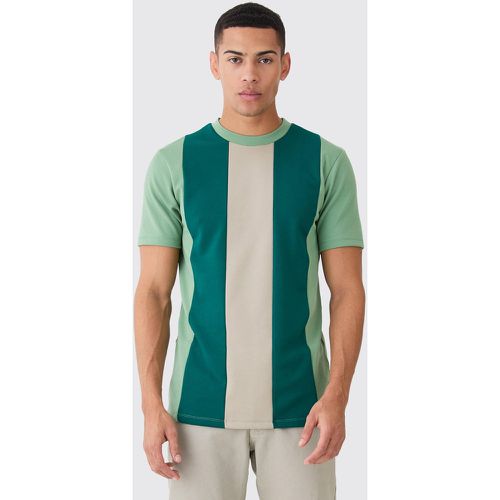 T-shirt cintré color block - L - Boohooman - Modalova