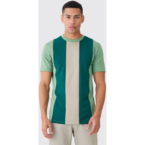 T-shirt cintré color block - M - Boohooman - Modalova