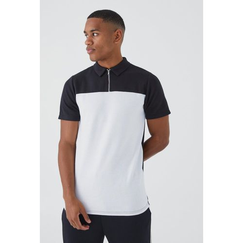 Polo cintré color block - Boohooman - Modalova