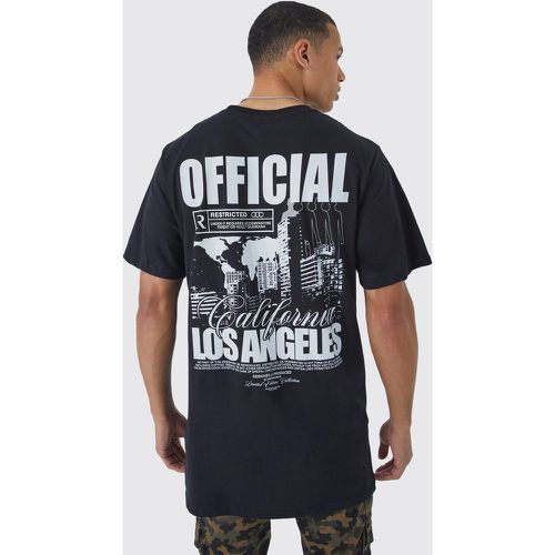 Tall - T-shirt long à imprimé Los Angeles - Boohooman - Modalova