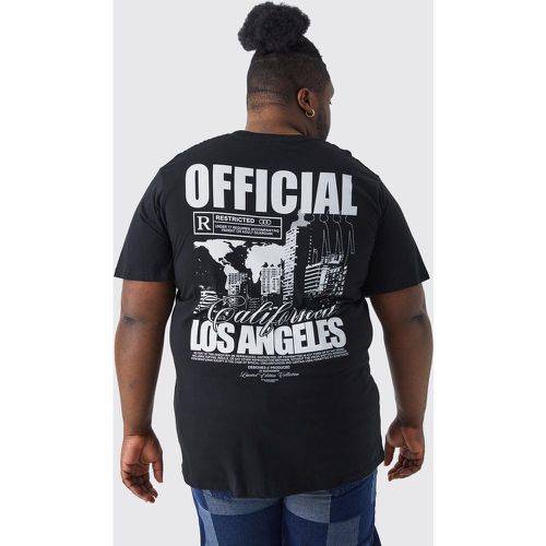 Grande taille - T-shirt long à imprimé Los Angeles - Boohooman - Modalova