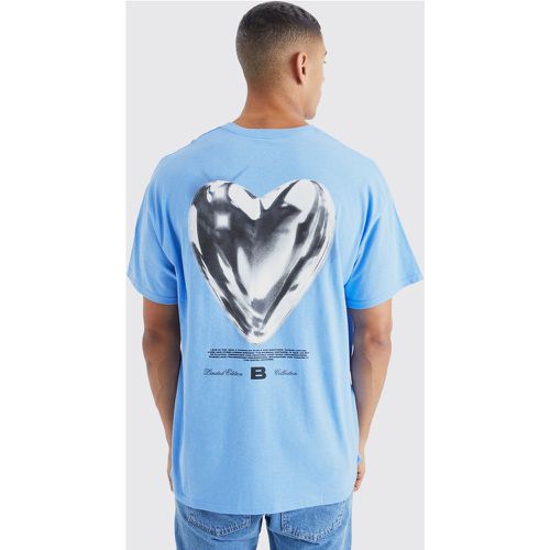 T-shirt oversize à imprimé cœur - Boohooman - Modalova