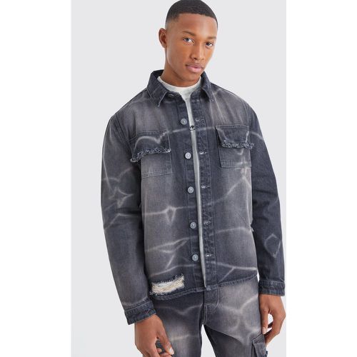 Chemise oversize en jean surteint - M - Boohooman - Modalova