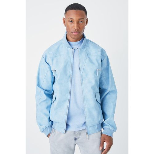 Bomber délavé à empiècement homme - L - Boohooman - Modalova