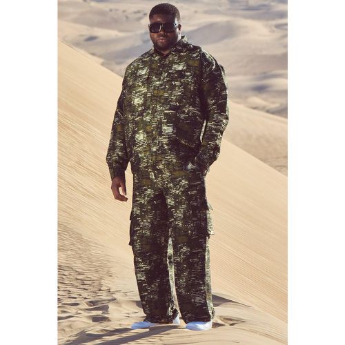 Grande taille - Pantalon cargo large à imprimé camouflage homme - XXL - Boohooman - Modalova