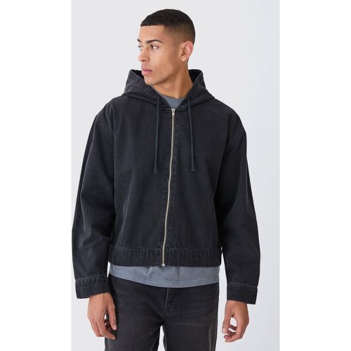 Sweat à capuche oversize zippé en denim - XL - Boohooman - Modalova