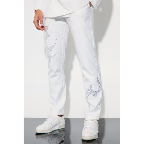 Pantalon de costume slim à ornements strassés - 34 - Boohooman - Modalova