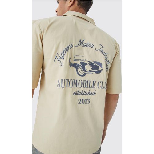 Chemise en popeline à imprimé Automobile Club - S - Boohooman - Modalova