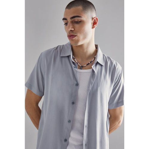 Chemise unie en viscose à manches courtes - S - Boohooman - Modalova