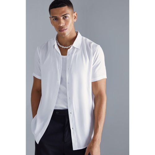 Chemise unie en viscose à manches courtes - L - Boohooman - Modalova