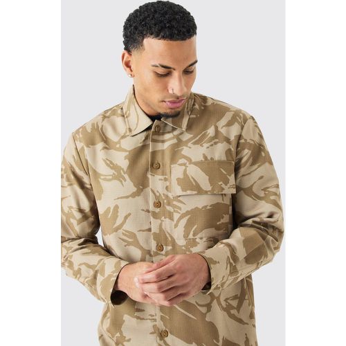 Surchemise déchirée à manches longues et imprimé camouflage - S - Boohooman - Modalova