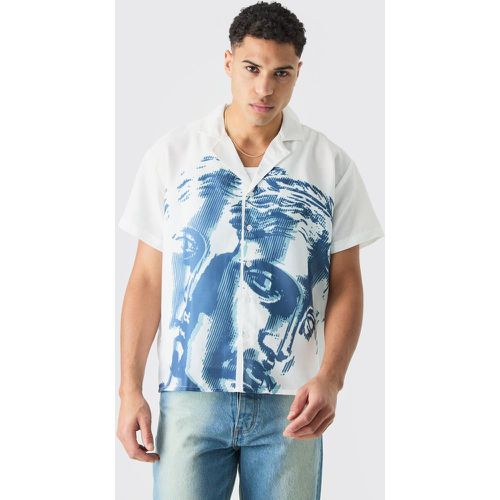 Chemise oversize à manches courtes et imprimé double statue - S - Boohooman - Modalova