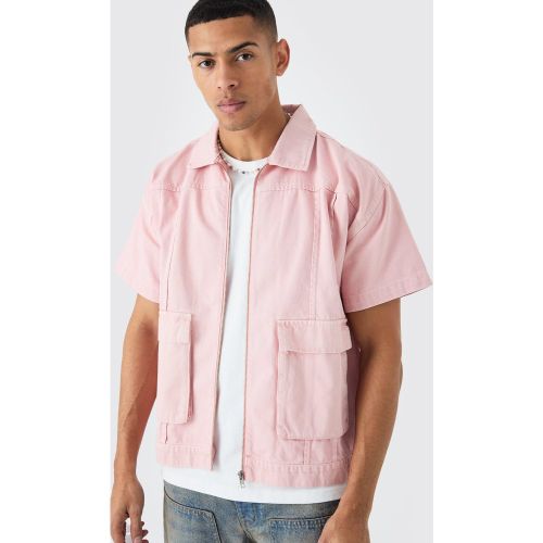 Chemise en twill à manches courtes - M - Boohooman - Modalova