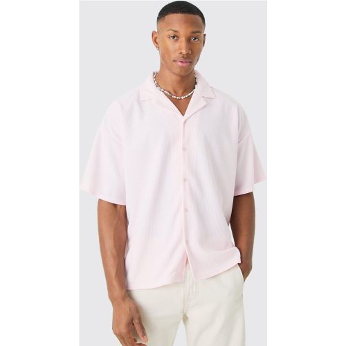 Chemise oversize côtelée à manches courtes - S - Boohooman - Modalova