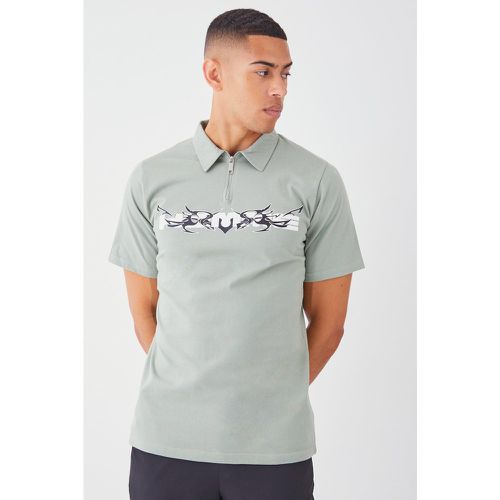 Polo imprimé à slogan - XL - Boohooman - Modalova