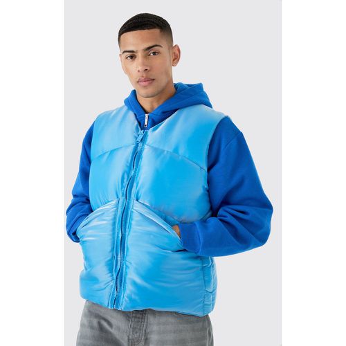 Veste sans manches métallisée en nylon - S - Boohooman - Modalova