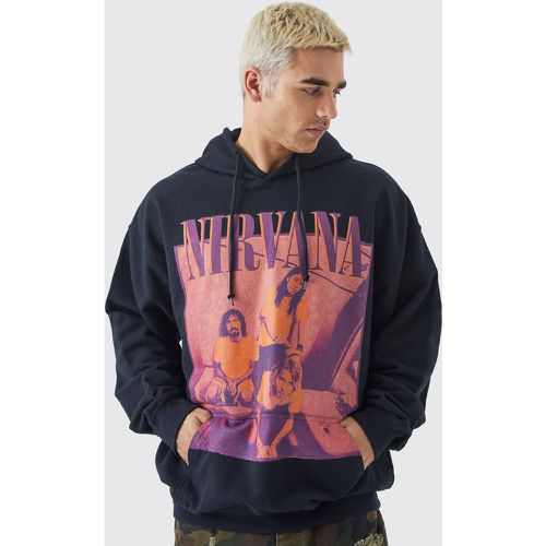 Sweat à capuche oversize à imprimé Nirvana homme - S - Boohooman - Modalova