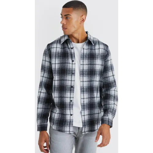 Chemise en flanelle à carreaux et manches longues - S - Boohooman - Modalova