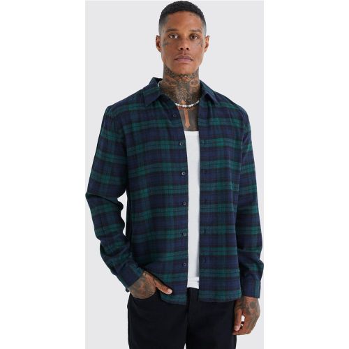 Chemise basique à carreaux et manches longues - S - Boohooman - Modalova