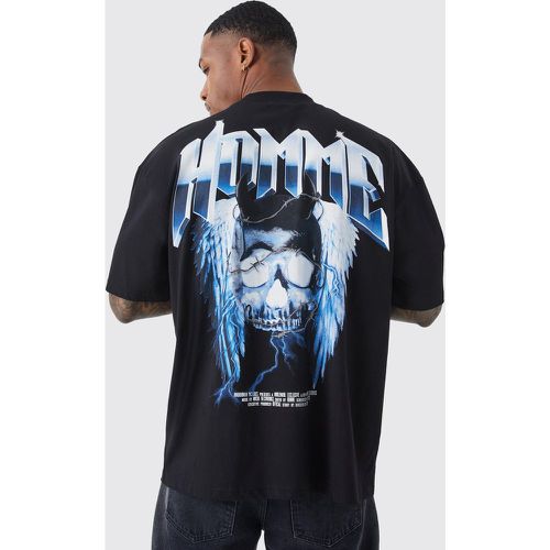 T-shirt oversize à imprimé squelette - Boohooman - Modalova