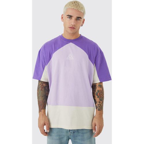 T-shirt oversize color block à logo - Boohooman - Modalova