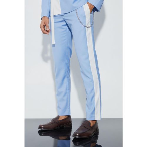 Pantalon slim color block avec chaîne - 28 - Boohooman - Modalova