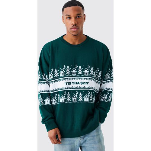 Pull de Noël oversize à slogan Tiz Tha Szn - S - Boohooman - Modalova