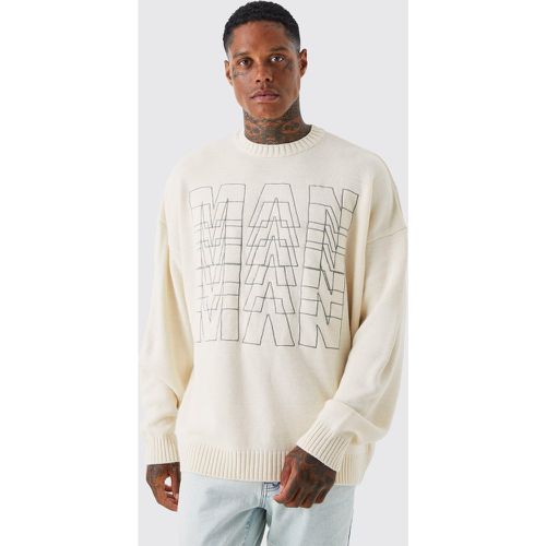 Pull oversize imprimé - MAN - L - Boohooman - Modalova