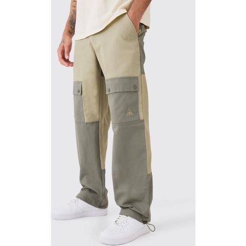 Pantalon cargo ample color block - 28 - Boohooman - Modalova