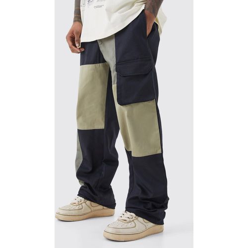 Pantalon cargo ample color block - 28 - Boohooman - Modalova