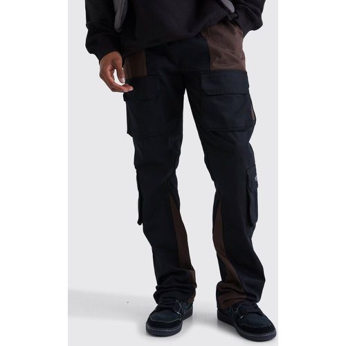 Pantalon cargo color block - Boohooman - Modalova