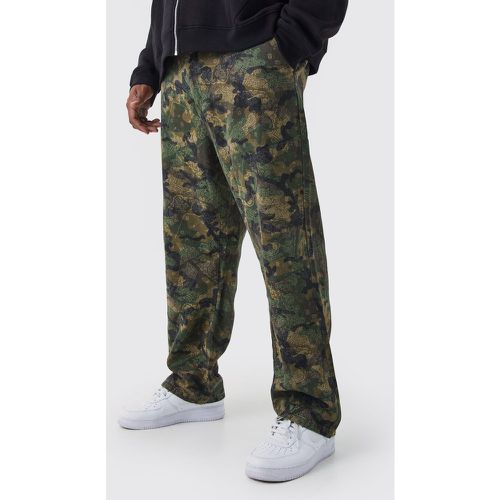 Grande taille - Pantalon cargo droit à imprimé bandana - 38 - Boohooman - Modalova