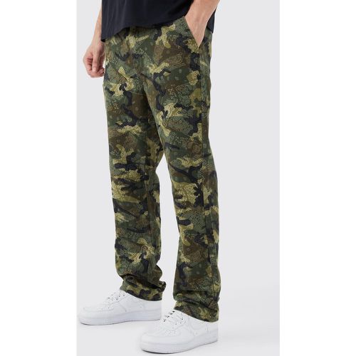 Tall - Pantalon cargo droit à imprimé bandana - 30 - Boohooman - Modalova