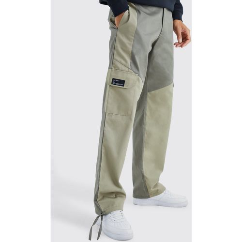 Tall - Pantalon cargo slim color block - Boohooman - Modalova