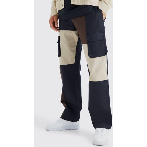 Tall - Pantalon cargo ample color block - 34 - Boohooman - Modalova