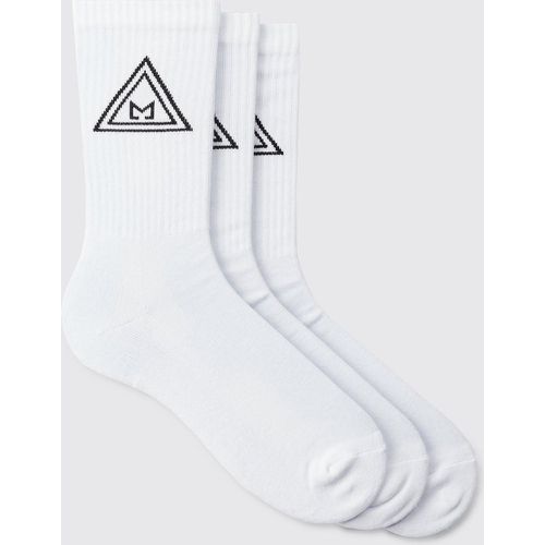 Lot de 3 paires de chaussettes à logo triangle - Boohooman - Modalova