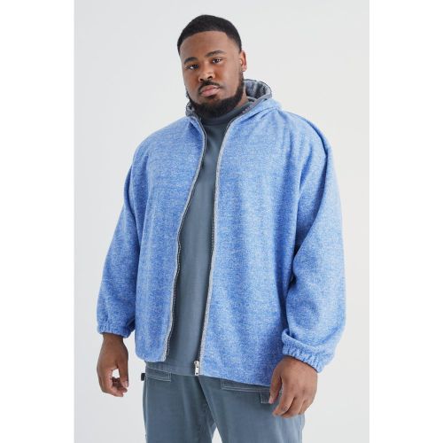 Grande taille - Sweat à capuche oversize zippé homme - XXXXL - Boohooman - Modalova