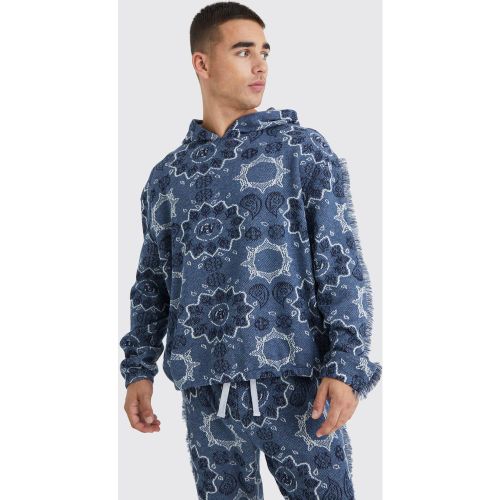Sweat à capuche oversize à franges homme - M - Boohooman - Modalova