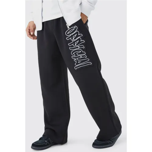 Jogging large à écussons - Official - S - Boohooman - Modalova