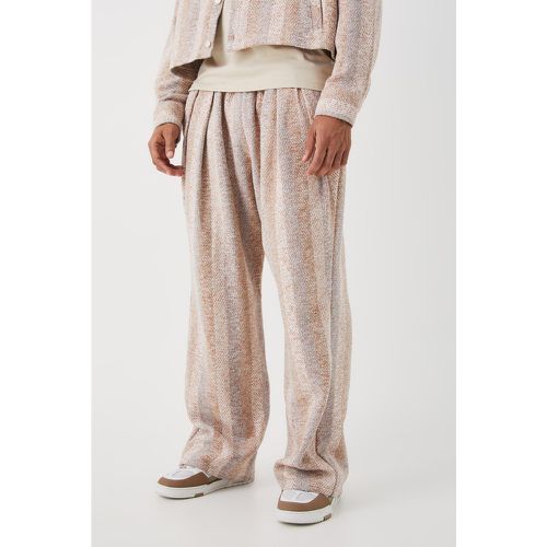 Pantalon large texturé à taille élastiquée - Boohooman - Modalova