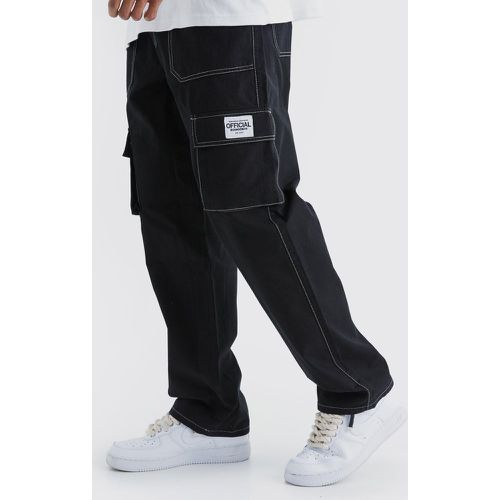 Pantalon cargo large à coutures contrastantes - 28 - Boohooman - Modalova