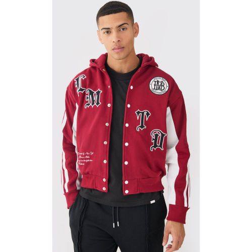 Veste oversize universitaire à bandes latérales homme - S - Boohooman - Modalova