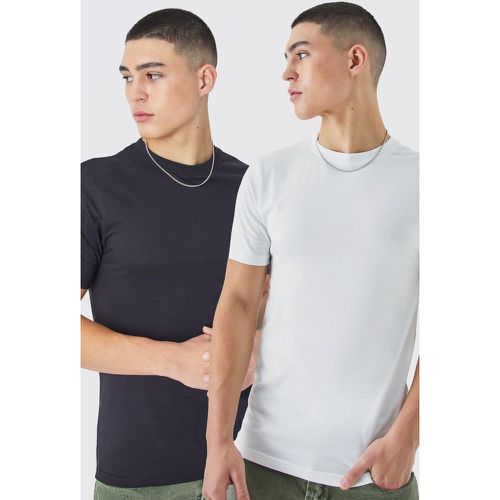 Lot de 2 t-shirts moulants - S - Boohooman - Modalova