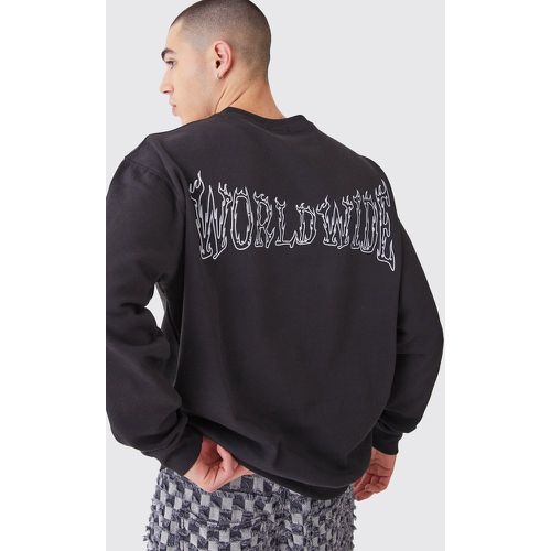 Sweat oversize à imprimé Worldwide homme - S - Boohooman - Modalova