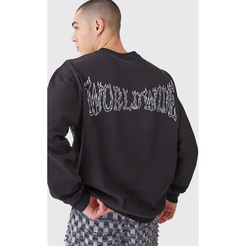 Sweat oversize à imprimé Worldwide homme - XS - Boohooman - Modalova