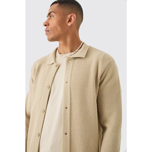 Chemise en maille écrue - L - Boohooman - Modalova